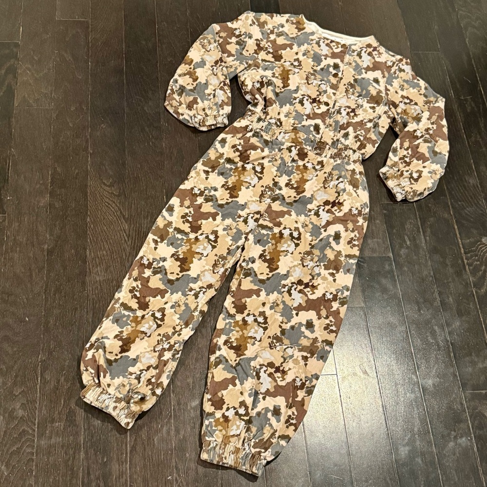 Zara corduroy camo jumpsuit